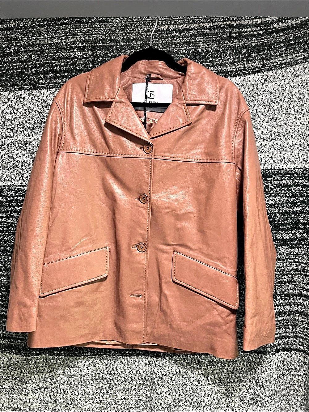 Furniq UK Nappa Leather Jacket in Brown Size Small